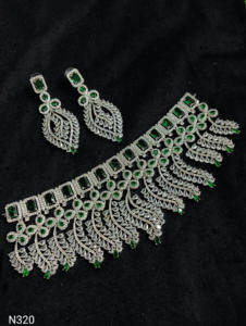 Classic American Diamond Bridal Jewelry Set Two-Piece <b>Necklace</b> <b>and</b> <b>Earrings</b> for Wedding Fashionable Classic Style - Product Image 3