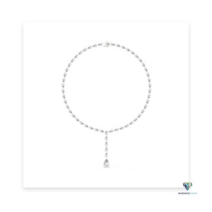Collier de luxe en or blanc 14 carats avec diamant de laboratoire en forme de poire de 22,98 carats pour femmes - Product Image 6