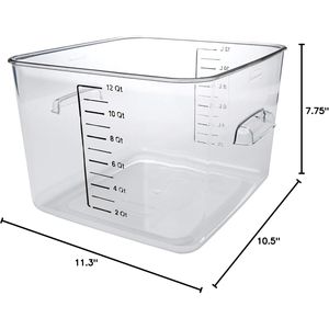 Contenitore Quadrato per Alimenti da 12 Quarti, Prodotto Salvaspazio per Uso Commerciale - Product Image 4