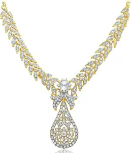 Venta caliente exquisita artesanía italiana latón cristal circón y collar de perlas hecho en La India fabricante de joyería de moda