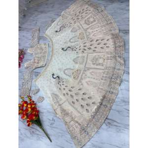 Heera Creation <b>White</b> Designer 2XL <b>Lehenga</b> Choli with Beautiful Multi-Thread Embroidery - Product Image 3