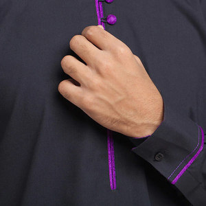Shalwar Kameez pour homme, manches longues, tissu respirant, vêtement traditionnel élégant pour occasions festives et formelles - Product Image 5