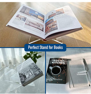 Flat Open <b>Clear</b> Acrylic Magazine Tray Holder Versatile Tabletop Stand Organizing Magazines Books, Serving Elegant <b>Quran</b> Holder - Product Image 6