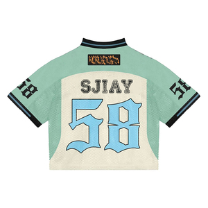 Camiseta de Fútbol Americano SJIAY 48, Sublimada, de Malla Sólida, Cuello en V, Manga Corta, Transpirable, 100% Poliéster, para Todas las Temporadas - Product Image 3