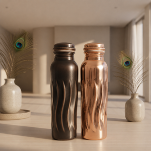 Bouteille d'eau de luxe en cuivre pur, écologique, avec design classique martelé, portable pour les voyages - Product Image 6
