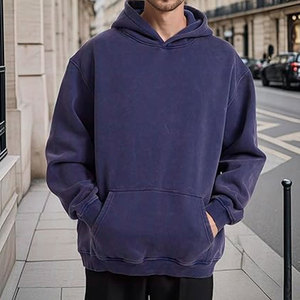 Sudadera con Capucha Extra Grande para Hombre y Parejas, con Lavado Ácido Vintage, Forro de Felpa de Algodón Suave, Bordado Sólido - Product Image 5
