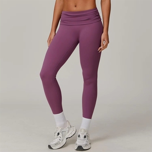 Custom Logo Solid High-Waisted Yoga Pants Women Butt-Lifting Breathable Sweat-Wicking Four-Way Stretch Fitness Casual Activewear - Product Image 3