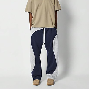 Men's Vintage Acid 100% Cotton Color Blocked Corduroy Sweatpants <b>Elastic</b> Waist Drawstring Casual Joggers Spliced Design Autumn - Product Image 4