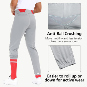 Pantalon d'uniforme de baseball pour hommes, pantalon de baseball durable à double genouillère pour les sports d'équipe - Product Image 3