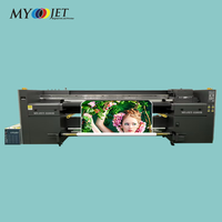 MYJET 10 pies 3,2 M Uv Hybrid Inkjet Impresora de gran formato Roll to Roll UV Impresora en papel tapiz de cuero Impresora de lona 3200