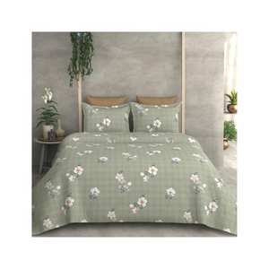 GOTS Certified 100% Cotton Geometric Checked Embroidered Bedspread 270gsm Soft Durable King Made India Available Bulk Orders - Product Image 2