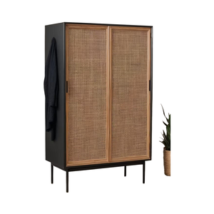 Minimalist Solid Wood Wardrobe with Drawers &amp; Door for Bedroom Home Hotel Apartment or Villa Furniture - Product Image 1