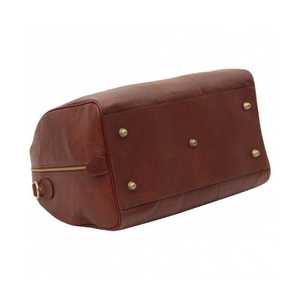 Sac de voyage polyvalent en cuir véritable, sac de week-end rétro, grande capacité, léger, fait main, bagage à main avec fermeture éclair - Product Image 2