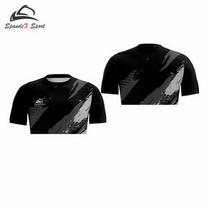 <b>100</b>% Cotton <b>Polyester</b> Fleece Digital Print Solid Pickleball <b>Shirts</b> Custom Logo OEM ODM Breathable Quick Dry Anti-UV Short Sleeve - Product Image 6