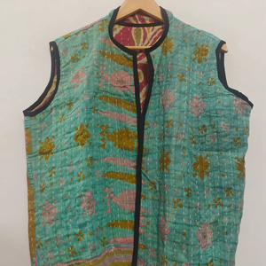 Chaleco Casual de Algodón con Cuello en V sin Mangas para Mujer, Diseño Bordado Dori con Frente Abierto, Largo Corto, Tejido para Otoño, Venta al por Mayor - Product Image 1