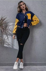 แจ็คเก็ตวาร์ซิตี้แบบกำหนดเองรุ่นใหม่ล่าสุด แจ็คเก็ตบอมเบอร์ เลตเตอร์แมน เบสบอล แจ็คเก็ตมหาวิทยาลัย สีชมพู - Product Image 6