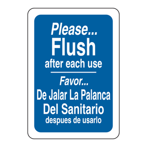 Panneau bilingue « Veuillez jeter les déchets dans les poubelles » 10x7 pouces, panneau mural pour toilettes, anglais/espagnol, plastique ABS - Product Image 2