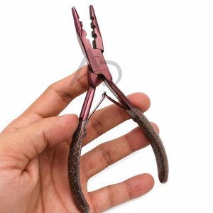 Outils professionnels pour extensions de cheveux ADELMAS de 7 pouces, trois trous, micro-perles, acier inoxydable de haute qualité, personnalisés - Product Image 1