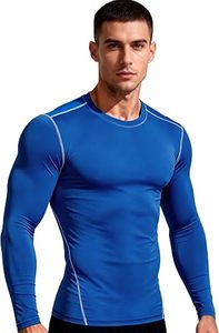 Camiseta de Compresión de Manga Larga con Cuello Redondo y Corte Ajustado para Hombre, Ecológica, de Spandex/Poliéster, de Secado Rápido, para Entrenamiento - Product Image 6