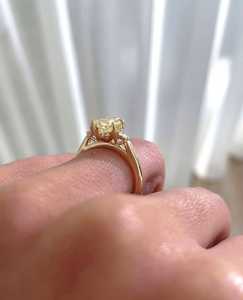 Lab Grown Vivid Yellow 1.01CT Marquise Cut Diamond Solitaire <b>Ring</b> IGI Certified 18K Yellow Gold Party Premium Gift for Lovers - Product Image 3