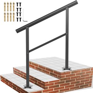 Rampe d'escalier extérieure en aluminium, capacité de charge 165 LBS, 36 x 35 pouces, de style transitoire, dispositif d'assistance pour escaliers extérieurs - Product Image 5