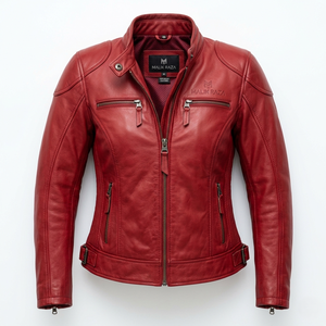 Women's Slim Fit Leather <b>Biker</b> <b>Jacket</b> | High Performance Racing Apparel | OEM - Product Image 6