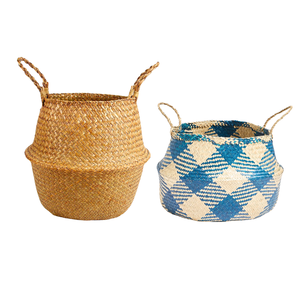 Decorative Handmade SEAGRASS BELLY <b>BASKETS</b> Foldable Natural Storage <b>Basket</b> for Home Organization - Product Image 1
