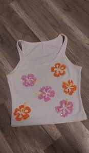 เสื้อยืดปักลายต้นปาล์ม คอตตอนสีชมพู งานแฮนด์เมด - Product Image 3