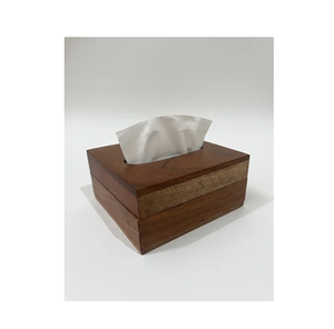 Boîte à mouchoirs sculptée à la main pour votre bureau et votre table, en bois de noyer noir, à prix de gros - Product Image 3