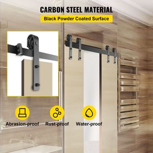 Kit Ferramenta per Porta Scorrevole in Acciaio al Carbonio da 9FT, Capacità di Carico 330LBS, Kit per Porta Scorrevole Doppia - Product Image 3