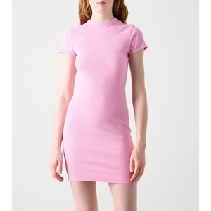 ซัพพลายเออร์เดรสทรงบอดี้คอนแขนสั้นผ้าริบขายดี  เดรสสั้นผ้าริบถัก  สีตามสั่ง - Product Image 1