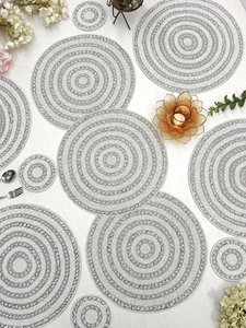 Sets de table perlés faits main de qualité supérieure, broderie complexe, accessoires de table pour la décoration de maison de luxe, événements de mariage et fêtes - Product Image 6