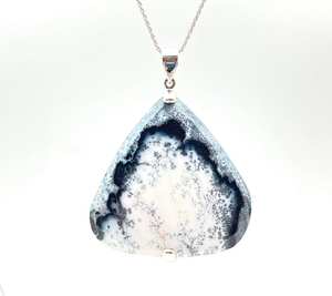 Colgante de Ágata Dendrítica en Plata de Ley 925, Forma de Lágrima, Hecho a Mano en Nuevo México, Piedra Natural, Joyería, Regalo - Product Image 3