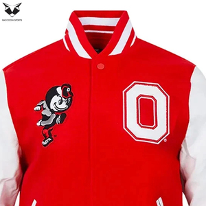 2026 ซัพพลายเออร์คุณภาพดี ผลิตแจ็คเก็ตเบสบอลวิทยาลัยแบบ Letterman แขนหนังเทียมสีเขียวขนสัตว์  ตามแบบที่คุณต้องการ - Product Image 5