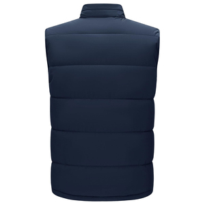 Chaleco Acolchado Azul Marino para Hombre, Cuello Alto, Cierre de Cremallera, Cortavientos, Informal, Ropa de Invierno, Relleno de Poliéster, Bolsillos, Largo Regular - Product Image 2