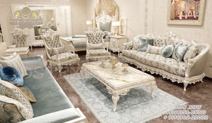 Ensemble de canapés de salon de style européen de la marque DST EXPORTS, en bois de teck indien sculpté à la main, design royal Maharaja, personnalisable - Product Image 4