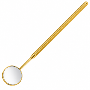 Miroir cosmétique en acier inoxydable doré de haute qualité, léger, avec poignée antidérapante, miroir de maquillage pour extensions de cils, marque privée - Product Image 1