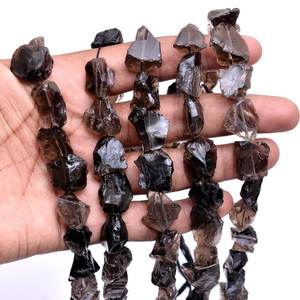 Cuentas de Cuarzo Ahumado Natural Marrón de 16mm-20mm, Pepitas de Cuarzo AAA en Bruto, Pulidas Irregularmente, Piedras Semipreciosas para Joyería - Product Image 3
