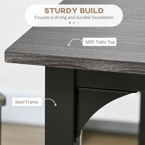 5-Piece Counter Height <b>Bar</b> <b>Table</b> Set with Space Saving Design Square <b>Kitchen</b> <b>Table</b> Chairs with Metal Legs Indus Dining Room Set - Product Image 4