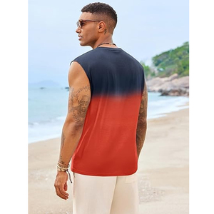 Débardeurs pour hommes personnalisés en usine, respirants, style plage, imprimés, en polyester - Product Image 3