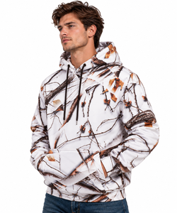 Sudadera con Capucha de Camuflaje Blanca para Hombre, Sudadera de Manga Larga con Bolsillo, Informal, de Algodón, para Otoño e Invierno - Product Image 2