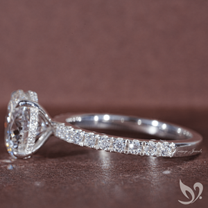 Anillo de Diamante Cultivado en Laboratorio de 3CT con Halo Oculto, Oro Sólido de 10K, Certificado IGI, para Aniversario - Product Image 3
