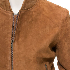 Women's Brown <b>Suede</b> <b>Bomber</b> <b>Jacket</b> Full Sleeve Stand Collar Zipper Closure Custom Women Real Leather <b>Jacket</b> Slim Fit Motorcycle - Product Image 5