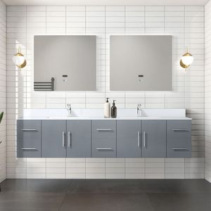 Grigio scuro 84 pollici. L X 22 Pollici Mobile Bagno Doppio con Top in Marmo Coltivato e Set Rubinetteria per Bagni Piccoli - Product Image 2