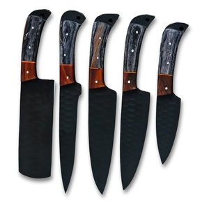 Juego de Cuchillos de Chef Profesionales de Acero Inoxidable de 5 Piezas, Hechos a Mano por Ahmad Fabric, Mango de Resina, Funda de Cuero, Diseño Moderno, Personalizable - Product Image 1