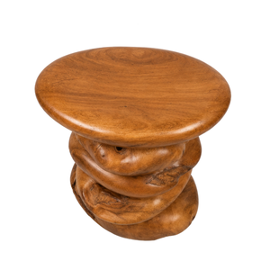 ARTERRA Luxury Artisan Handcrafted Teak Wood Side Table Premium Stacked <b>Pebble</b> Nightstand for Luxury Villa Interior - Product Image 2
