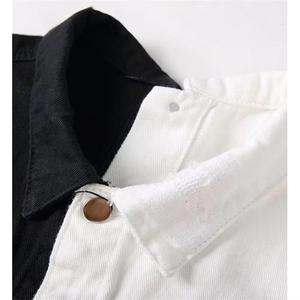 Chemise en jean pour homme à blocs de couleur, coupe droite, fermeture boutonnée, en coton, style décontracté, pour l'automne, design patchwork - Product Image 5
