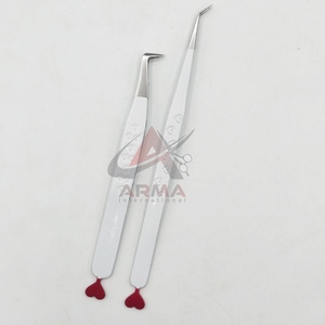 Pince à cils isolante à 45 degrés, en acier inoxydable durable, à pointe fine, avec revêtement en poudre blanche, à 90 degrés, très vendue - Product Image 1