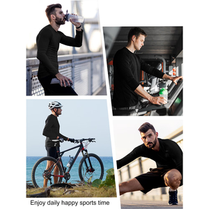 Custom Logo Quick Dry Breathable Long Sleeve T-Shirt Polyester Made Black Color Sport Men's Running T-Shirt - Product Image 4