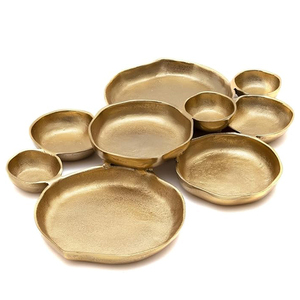 Ensemble de 2 plateaux de service pour chips et trempettes, en acier inoxydable 304 vintage avec section pour trempettes, plat de service - Product Image 5